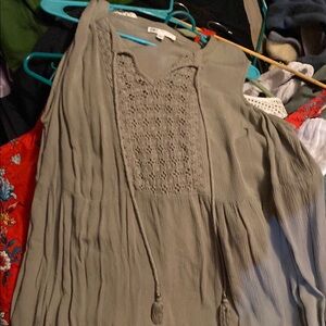 Gray Embroidered Blouse